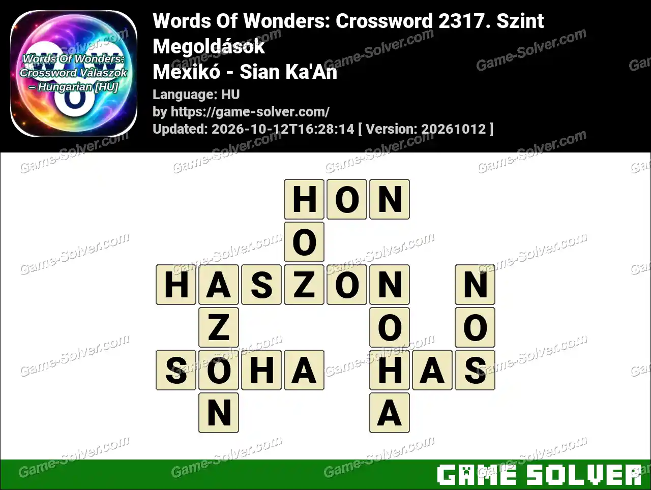 Words Of Wonders: Crossword 2317. Szint Megoldások – Mexikó – Sian Ka’An
